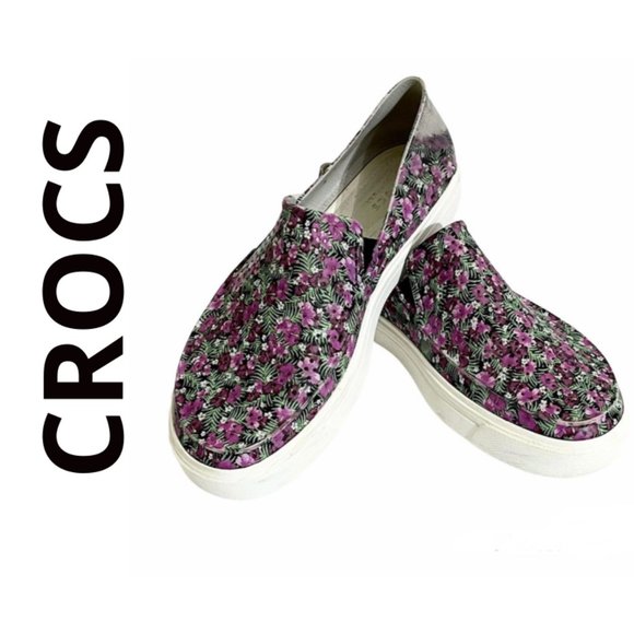 CROCS Shoes - CROCS Citilane Roka Graphic Floral Print Slip On Loafers size w7